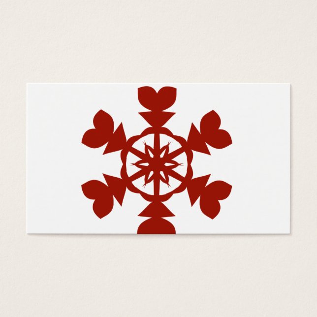 Red Snöflingor Visitkort (Framsidan)