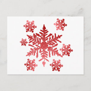 Red Snöflingor Vykort