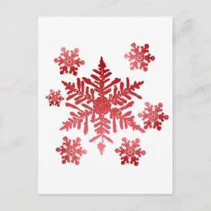 Red Snöflingor Vykort