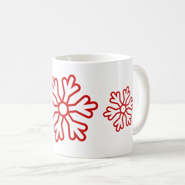 Red Snöflingor White Kaffemugg (Framsida höger)