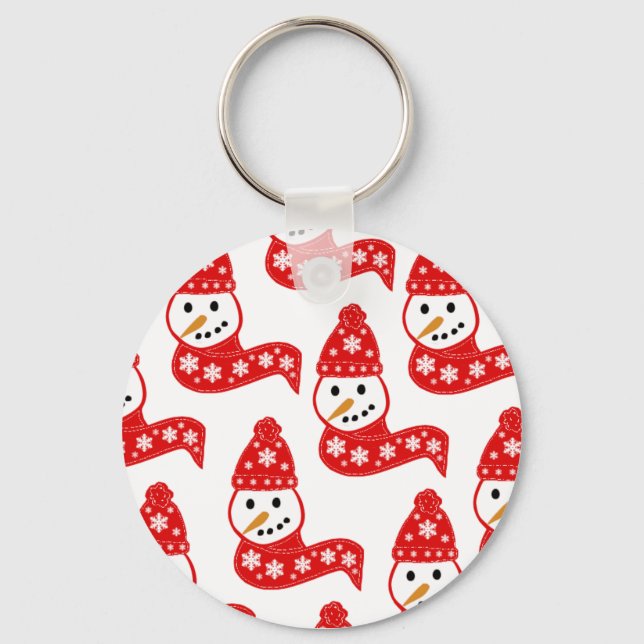 Red Snögubbars Scarves Keychain Nyckelring (Framsida)