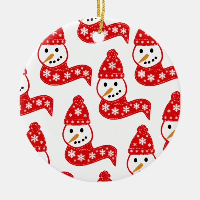 Red Snögubbe Ornament (Framsidan)