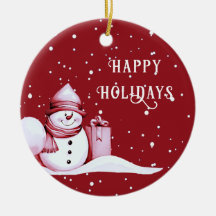 Red Snögubbe Snowy jul-Helgdag Ornament