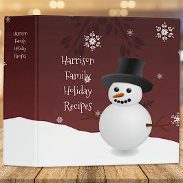 Red Snögubbe Winter Scene-julrecept Binder