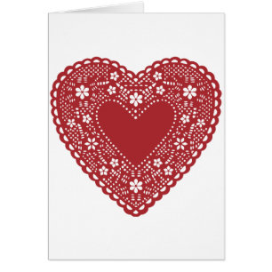 Red Snöre Heart Hälsningskort
