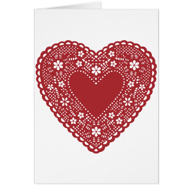 Red Snöre Heart Hälsningskort (Framsidan)