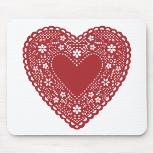 Red Snöre Heart Musmatta