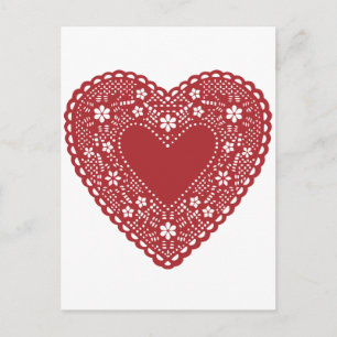 Red Snöre Heart Vykort