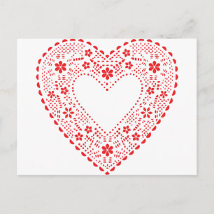 Red Snöre Heart Vykort