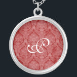 Red Snöre Monogram Sterling silver Necklace Silverpläterat Halsband<br><div class="desc">Vacker Snöre Sterling silver Necklace - färg kan bytas ut mot bakgrund. Underbar som bröllopsförmån,  bröllop-gåva,  födelsedagspresent eller helgdag.</div>