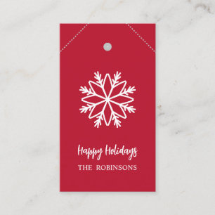 RED SNOWFLAKE DIY CHRISTMAS GIFT MÄRKRE VISITKORT