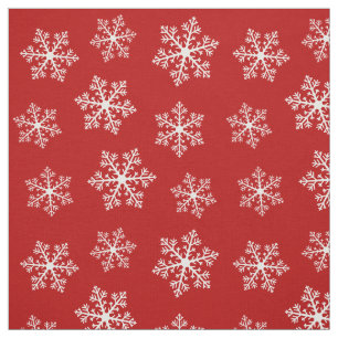 Red Snowflake Fabric Tyg