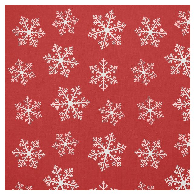 Red Snowflake Fabric Tyg (Provkarta)