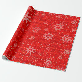 Red Snowflake Helgdag Presentpapper