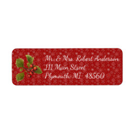 Red Snowflake jul-kuvert adressetikett Returadress Etikett