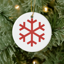 Red Snowflake Julgransprydnad Keramik