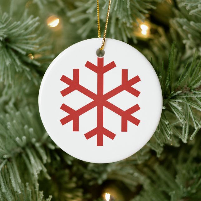 Red Snowflake Julgransprydnad Keramik (Träd)