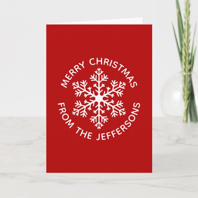 Red Snowflake-julkort Helgkort (Framsida)