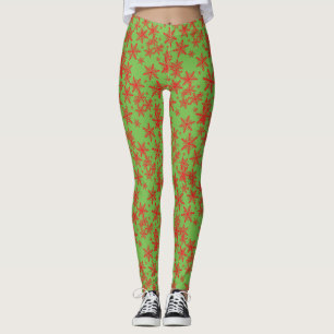 Red Snowflake Leggings
