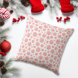 Red Snowflake Pattern Kudde