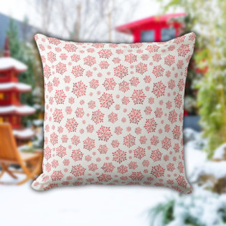 Red Snowflake Pattern Kudde