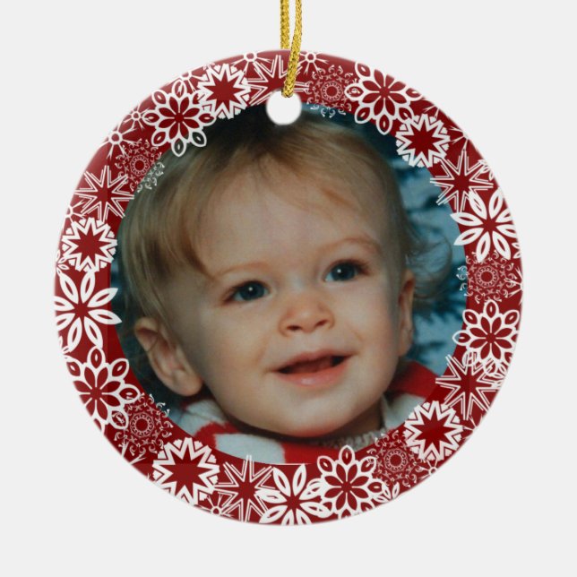 Red Snowflake Personlig Ornament (Framsidan)