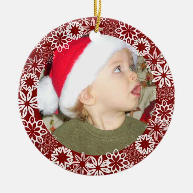 Red Snowflake Personlig Ornament (Framsidan)