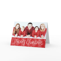 Red Snowflake Photo jul Card