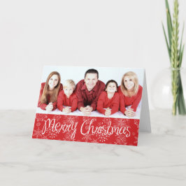 Red Snowflake Photo jul Card Helgkort
