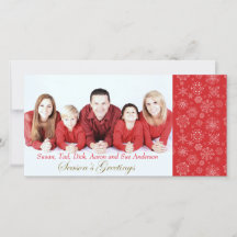 Red Snowflake Photo jul Card