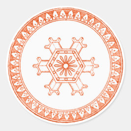 Red Snowflake Runt Klistermärke