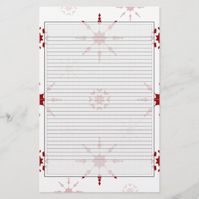 Red Snowflake Stationery (tillval linjer) Brevpapper (Framsida)