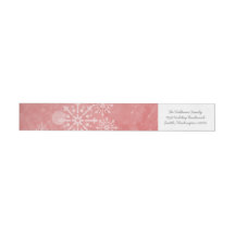 Red Snowflake Swirls Adressetiketter