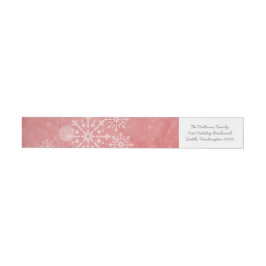 Red Snowflake Swirls Adressetiketter Etikettband