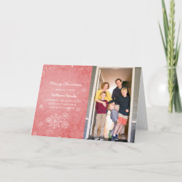 Red Snowflake Swirls Helgdag PhoCard Helgkort
