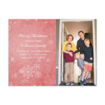 Red Snowflake Swirls Helgdag Photo Postcard