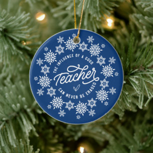Red Snowflake Teacher jul Ornament