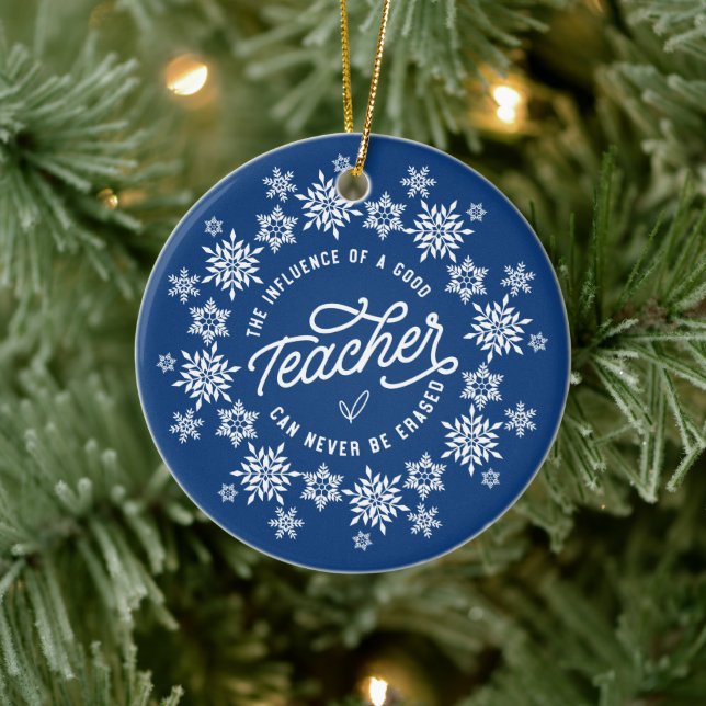 Red Snowflake Teacher jul Ornament (Träd)