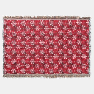 Red Snowflake Throw Blanket Mysfilt