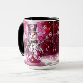 Red Snowman Snowflakes Holiday Mug Mugg