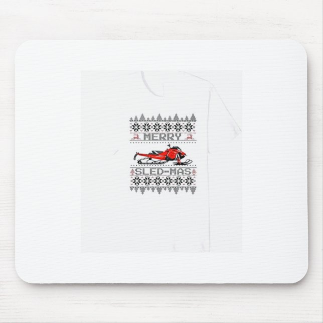 Red Snowmobile Holiday Sweater Merry Sledmas Ugly  Musmatta (Framsidan)