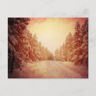 Red Snowy Road, Conifer, CO Vykort