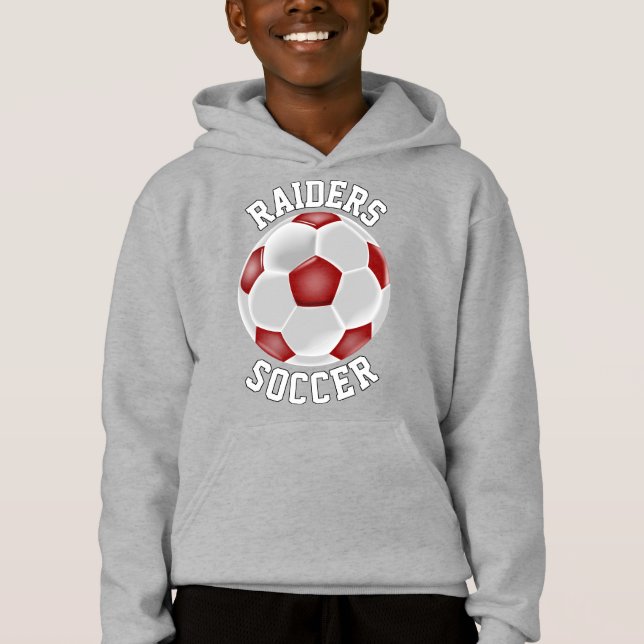 Red Soccer Anpassningsbar Team Player Namn och num T Shirt (Framsida)
