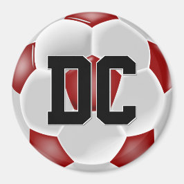 Red Soccer Ball Anpassningsbar Player Number/Brev Magnet