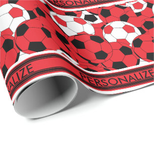 Red Soccer Ball Collage Presentpapper