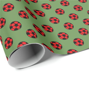 Red Soccer Ball Mönster Presentpapper