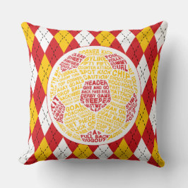 Red Soccer Ball Typography Dekorativ kudde