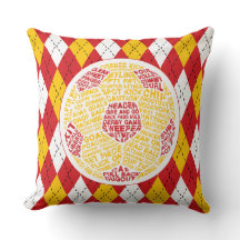 Red Soccer Ball Typography Dekorativ kudde