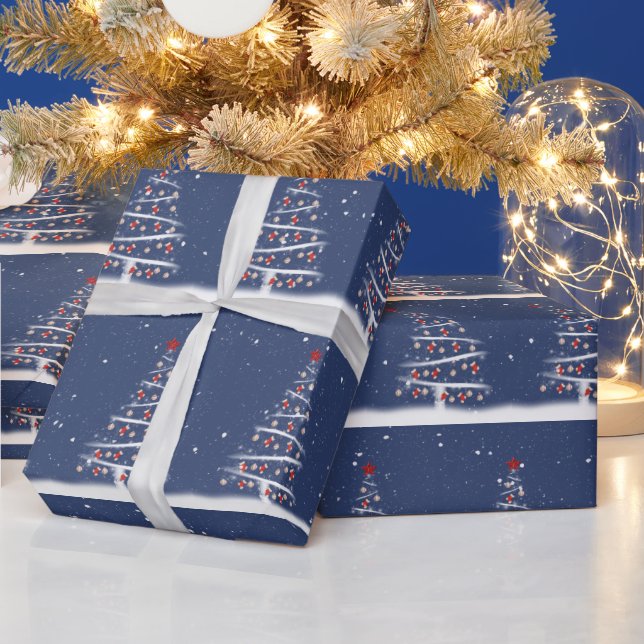 Red Socks and Baseball Ornaments On a Tree Presentpapper (Helgdagar)