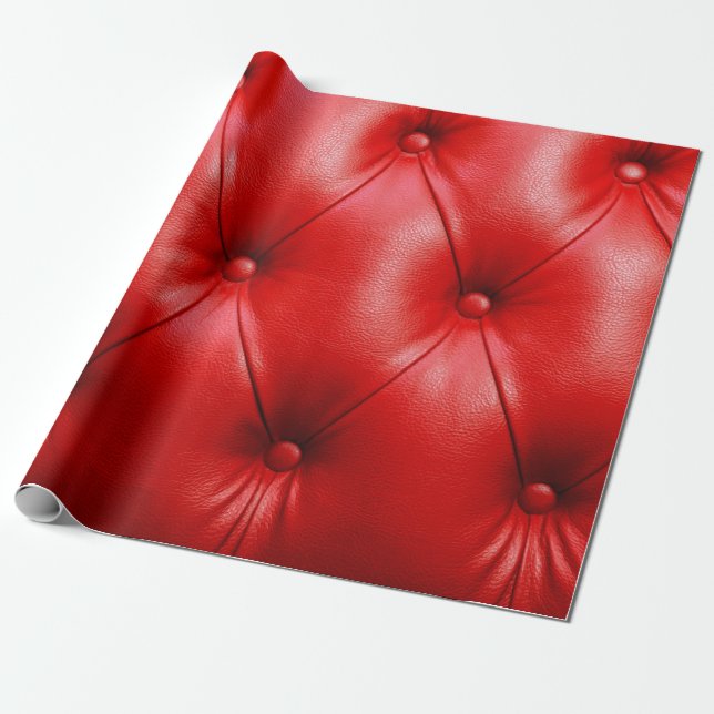 Red soffa läder struktur presentpapper (Utrullad)